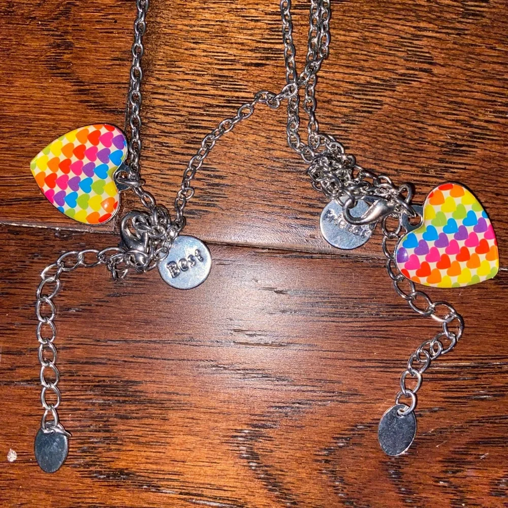 NWT Girls Rainbow Best Friends Necklace Set